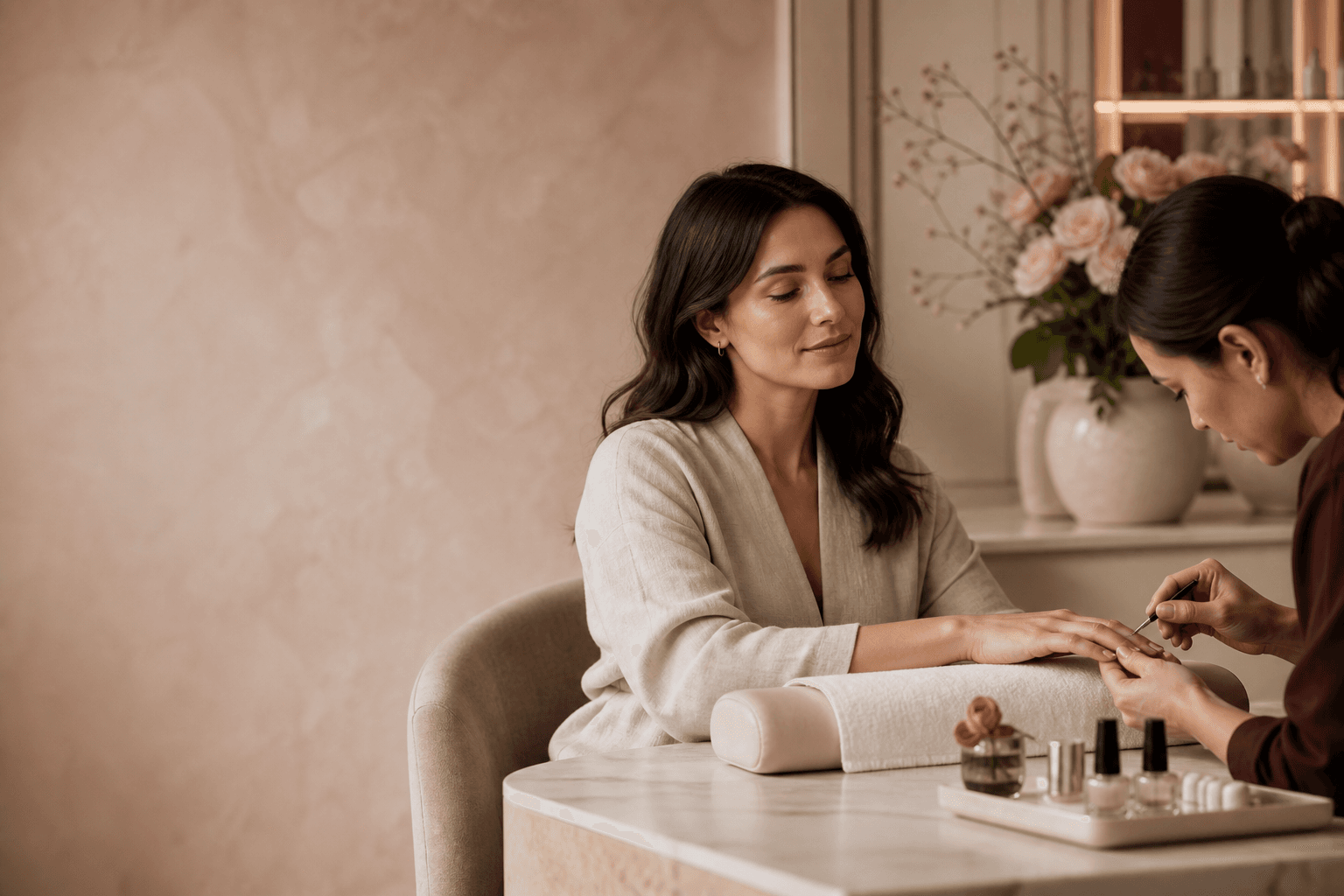 Nail Spa professional serving a local home